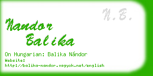 nandor balika business card